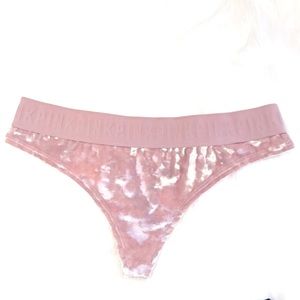 Victorias Secret Pink velvet  fairycore Soft thong bubblegum pink M New